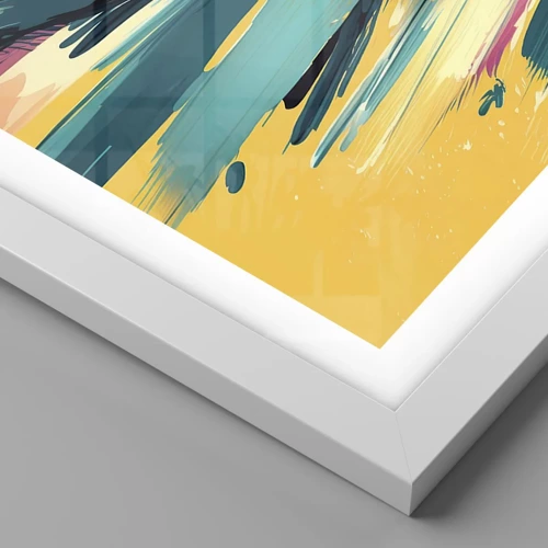 Plakat i hvid ramme - Komposition - en eksplosion af glæde - 50x50 cm