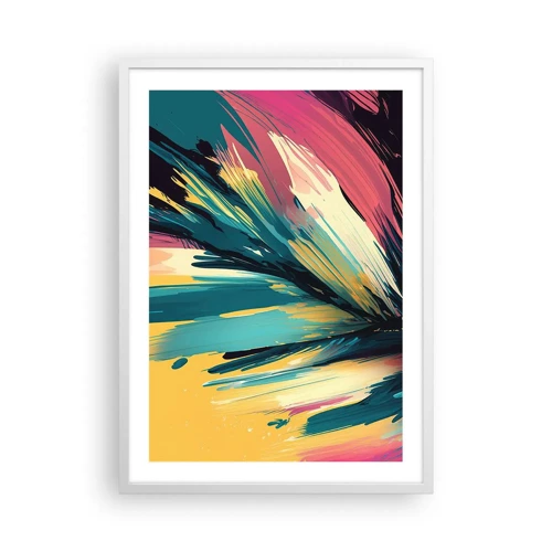 Plakat i hvid ramme - Komposition - en eksplosion af glæde - 50x70 cm