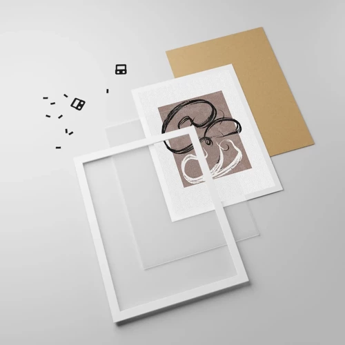 Plakat i hvid ramme - Komposition - en søgen efter fuldstændighed - 50x70 cm
