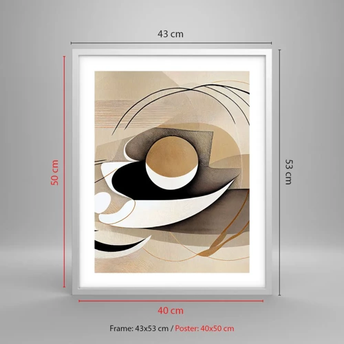 Plakat i hvid ramme - Komposition: essensen af ting - 40x50 cm