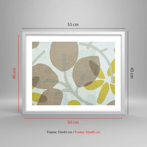 Plakat i hvid ramme - Komposition i solskinnet - 50x40 cm