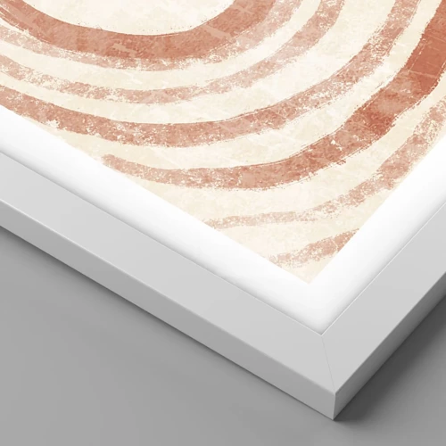 Plakat i hvid ramme - Koralcirkler - komposition - 50x50 cm