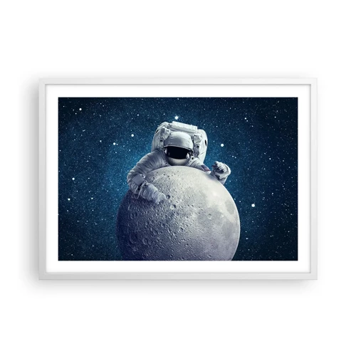 Plakat i hvid ramme - Kosmisk spøgefugl - 70x50 cm