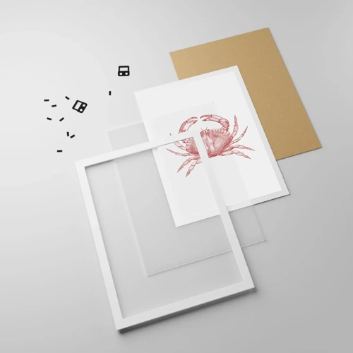 Plakat i hvid ramme - Krabbe over krabber - 61x91 cm