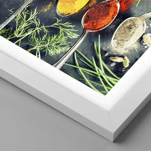 Plakat i hvid ramme - Kulinarisk magi - 40x40 cm
