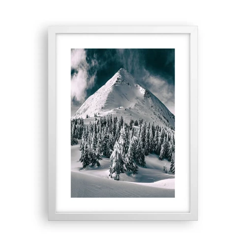 Plakat i hvid ramme - Land med sne og is - 30x40 cm