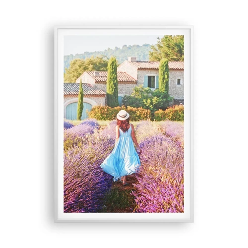 Plakat i hvid ramme - Lavendel pige - 70x100 cm