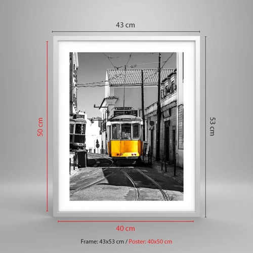 Plakat i hvid ramme - Lissabons ånd - 40x50 cm