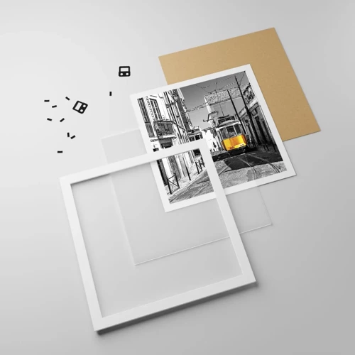Plakat i hvid ramme - Lissabons ånd - 50x50 cm