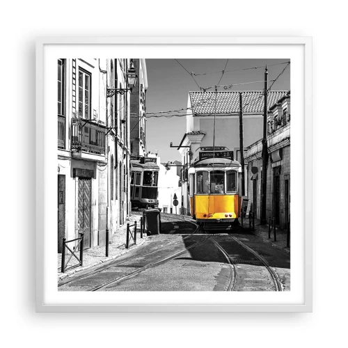Plakat i hvid ramme - Lissabons ånd - 60x60 cm
