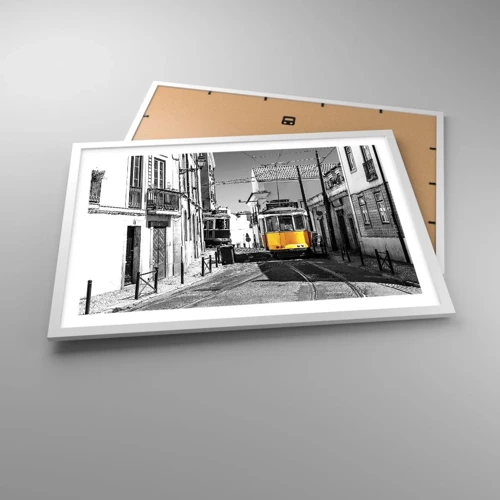 Plakat i hvid ramme - Lissabons ånd - 70x50 cm