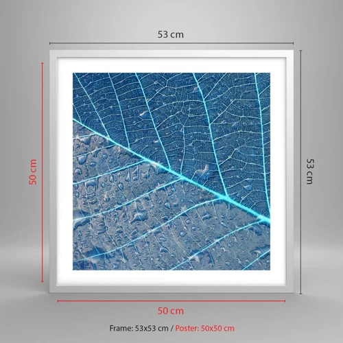 Plakat i hvid ramme - Livet i det blå - 50x50 cm