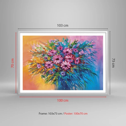 Plakat i hvid ramme - Livets energi - 100x70 cm