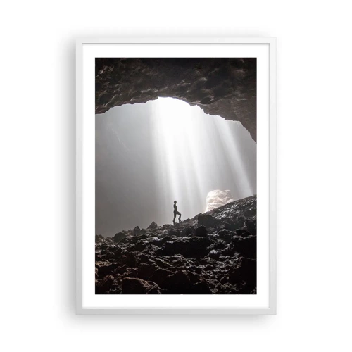 Plakat i hvid ramme - Lysende grotte - 50x70 cm
