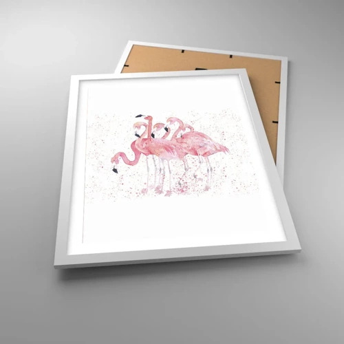 Plakat i hvid ramme - Lyserød ansambl - 40x50 cm