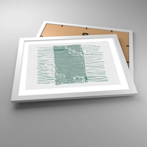 Plakat i hvid ramme - Marin abstraktion - 40x30 cm