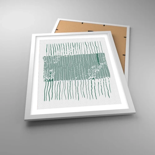 Plakat i hvid ramme - Marin abstraktion - 40x50 cm