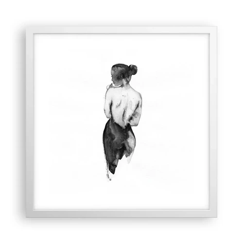 Plakat i hvid ramme - Med hende forsvinder verden - 40x40 cm
