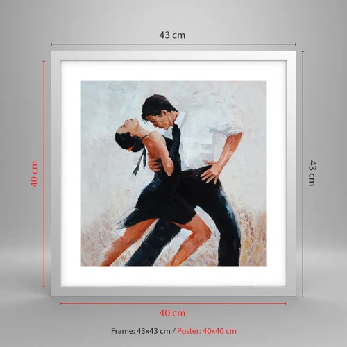 Plakat i hvid ramme - Mine drømmes tango - 40x40 cm