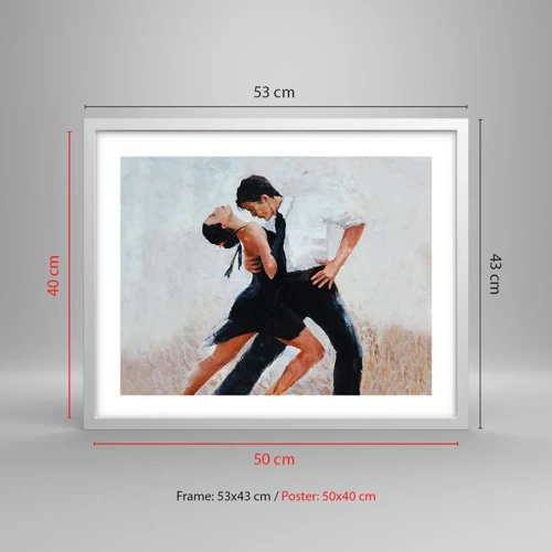 Plakat i hvid ramme - Mine drømmes tango - 50x40 cm