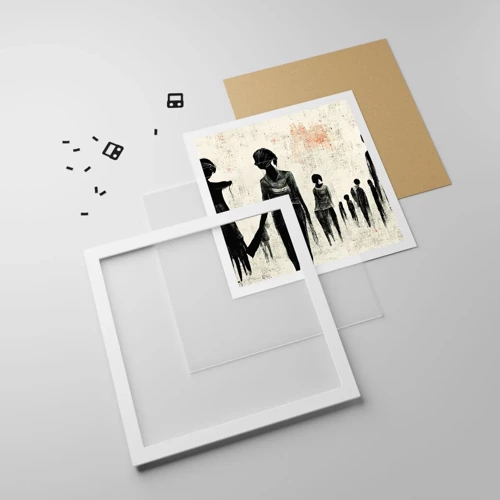 Plakat i hvid ramme - Mod ensomhed - 40x40 cm