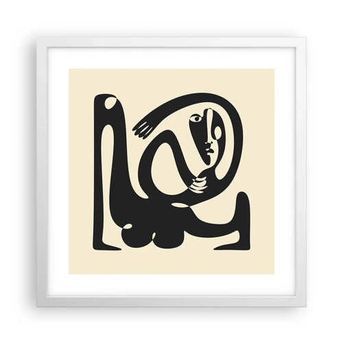 Plakat i hvid ramme - Næsten Picasso - 40x40 cm