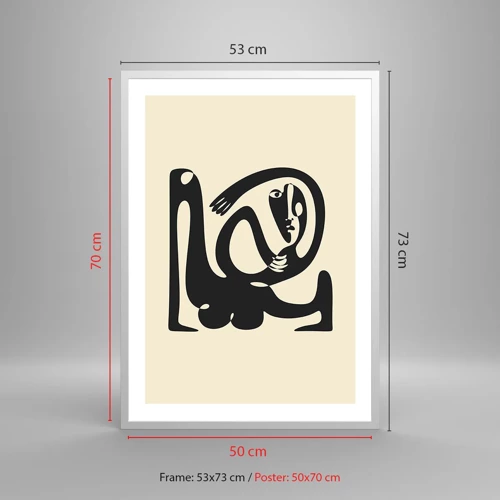 Plakat i hvid ramme - Næsten Picasso - 50x70 cm