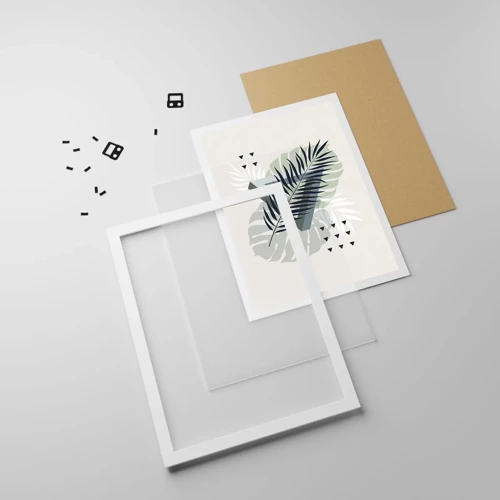 Plakat i hvid ramme - Natur og geometri - to ordener? - 30x40 cm