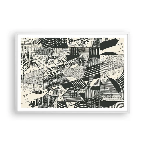 Plakat i hvid ramme - Nutidens dynamik - 100x70 cm