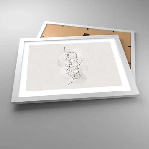 Plakat i hvid ramme - Omfavnet i en omfavnelse - 40x30 cm