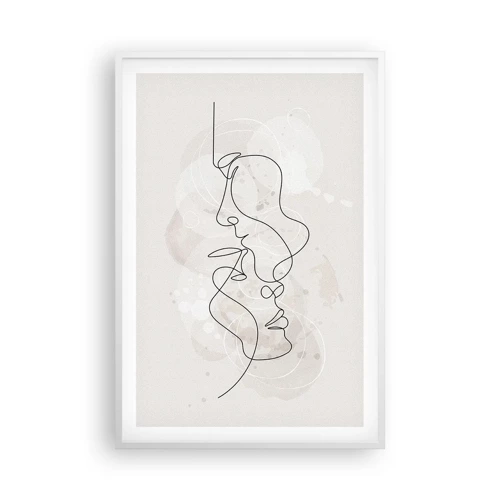 Plakat i hvid ramme - Omfavnet i en omfavnelse - 61x91 cm