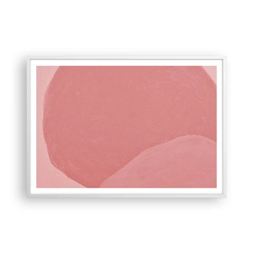 Plakat i hvid ramme - Organisk komposition i pink - 100x70 cm