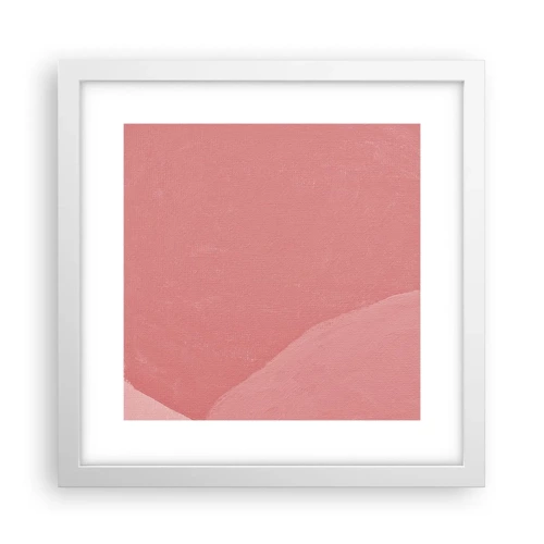 Plakat i hvid ramme - Organisk komposition i pink - 30x30 cm