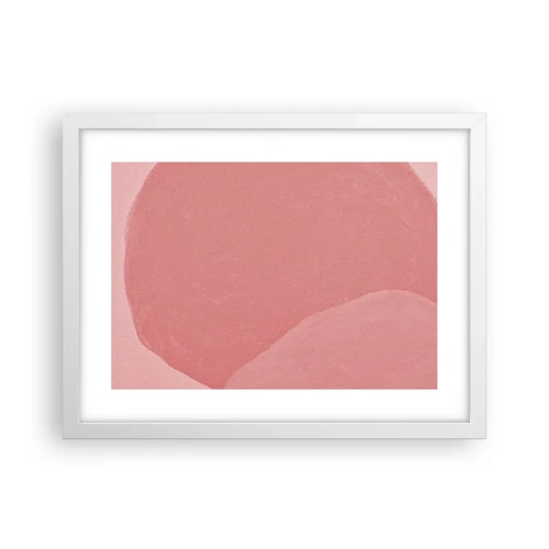 Plakat i hvid ramme - Organisk komposition i pink - 40x30 cm