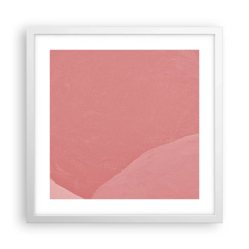 Plakat i hvid ramme - Organisk komposition i pink - 40x40 cm