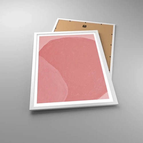 Plakat i hvid ramme - Organisk komposition i pink - 50x70 cm