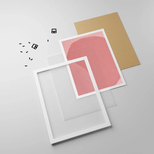 Plakat i hvid ramme - Organisk komposition i pink - 50x70 cm