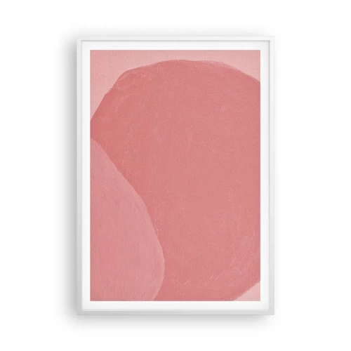 Plakat i hvid ramme - Organisk komposition i pink - 70x100 cm