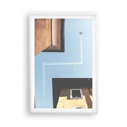 Plakat i hvid ramme - Over den urbane labyrint - 61x91 cm