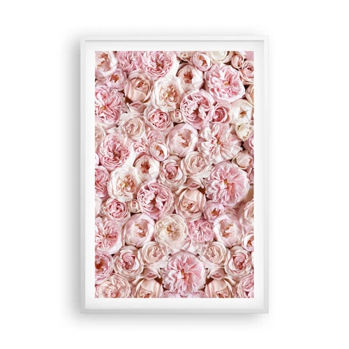 Plakat i hvid ramme - Overstrøet med roser - 61x91 cm