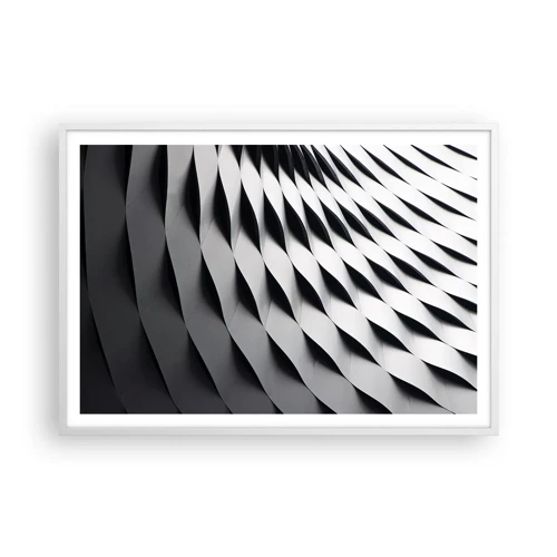 Plakat i hvid ramme - På bølgernes overflade - 100x70 cm