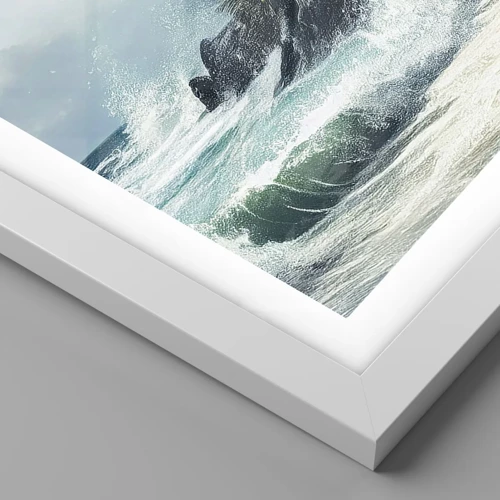 Plakat i hvid ramme - På en tropisk strand - 100x70 cm