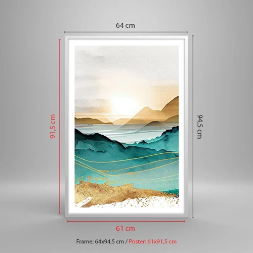 Plakat i hvid ramme - På grænsen til abstraktion - landskab - 61x91 cm