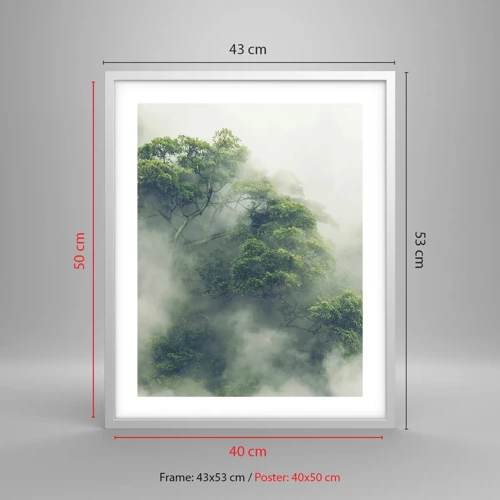 Plakat i hvid ramme - Pakket ind i tåge - 40x50 cm