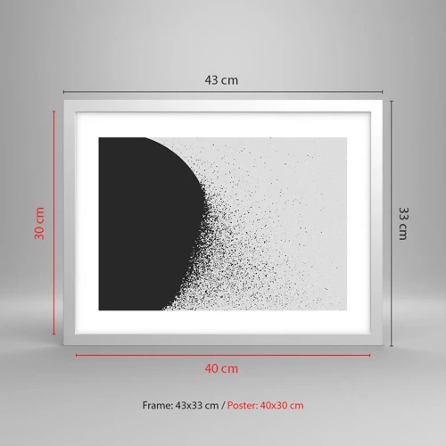 Plakat i hvid ramme - Partikelbevægelse - 40x30 cm