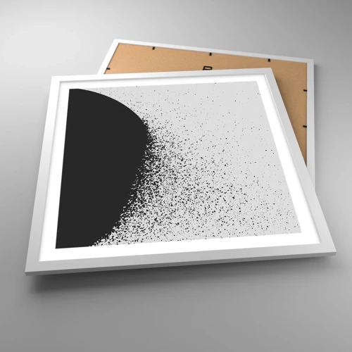 Plakat i hvid ramme - Partikelbevægelse - 50x50 cm
