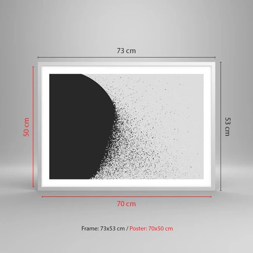 Plakat i hvid ramme - Partikelbevægelse - 70x50 cm