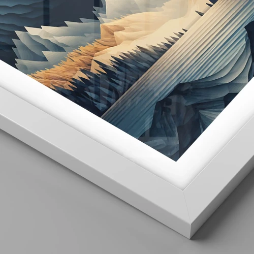 Plakat i hvid ramme - Perfekt bjerglandskab - 91x61 cm