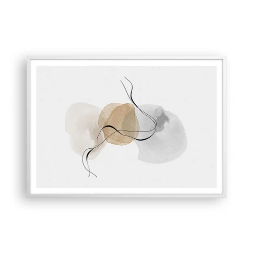 Plakat i hvid ramme - Perler i luften - 100x70 cm