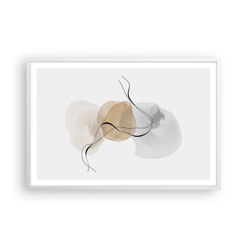 Plakat i hvid ramme - Perler i luften - 91x61 cm